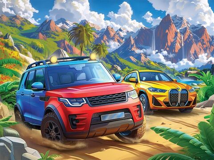 Пазлы 104 элемента 270*330см "Гонки в джунглях"