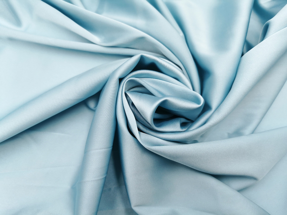 Атлас-стрейч, эластичный, бельевой, небесно-голубой