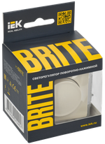 BRITE Светорегулятор поворотно-нажимной 600Вт СС10-1-0-БрКр бежевый IEK