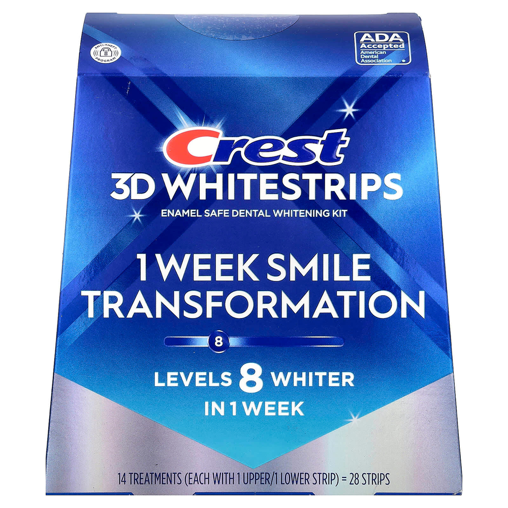 Crest, 3D Whitestrips™, набор для отбеливания зубов, безопасный для эмали, 28 полосок