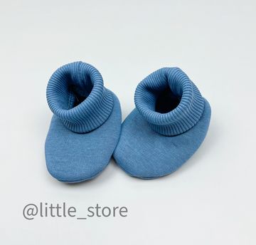 Пинетки "Simple" из футера с начесом, Синий лед