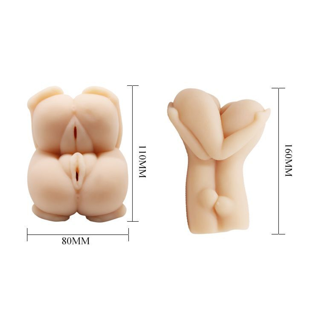 Мастурбатор Passion lady в виде прижатых друг к другу вагин (Цвет: телесный)