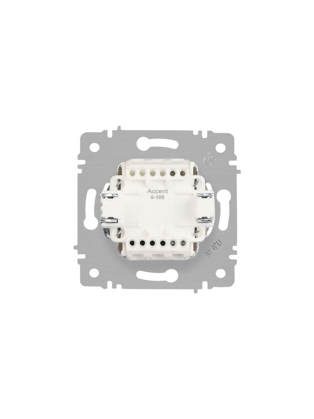 Выключатель 2-кл. СП Accent 6-105-01М 10А IP20 250В с подсветкой AL/CU бел. матов. Intro Б0063507