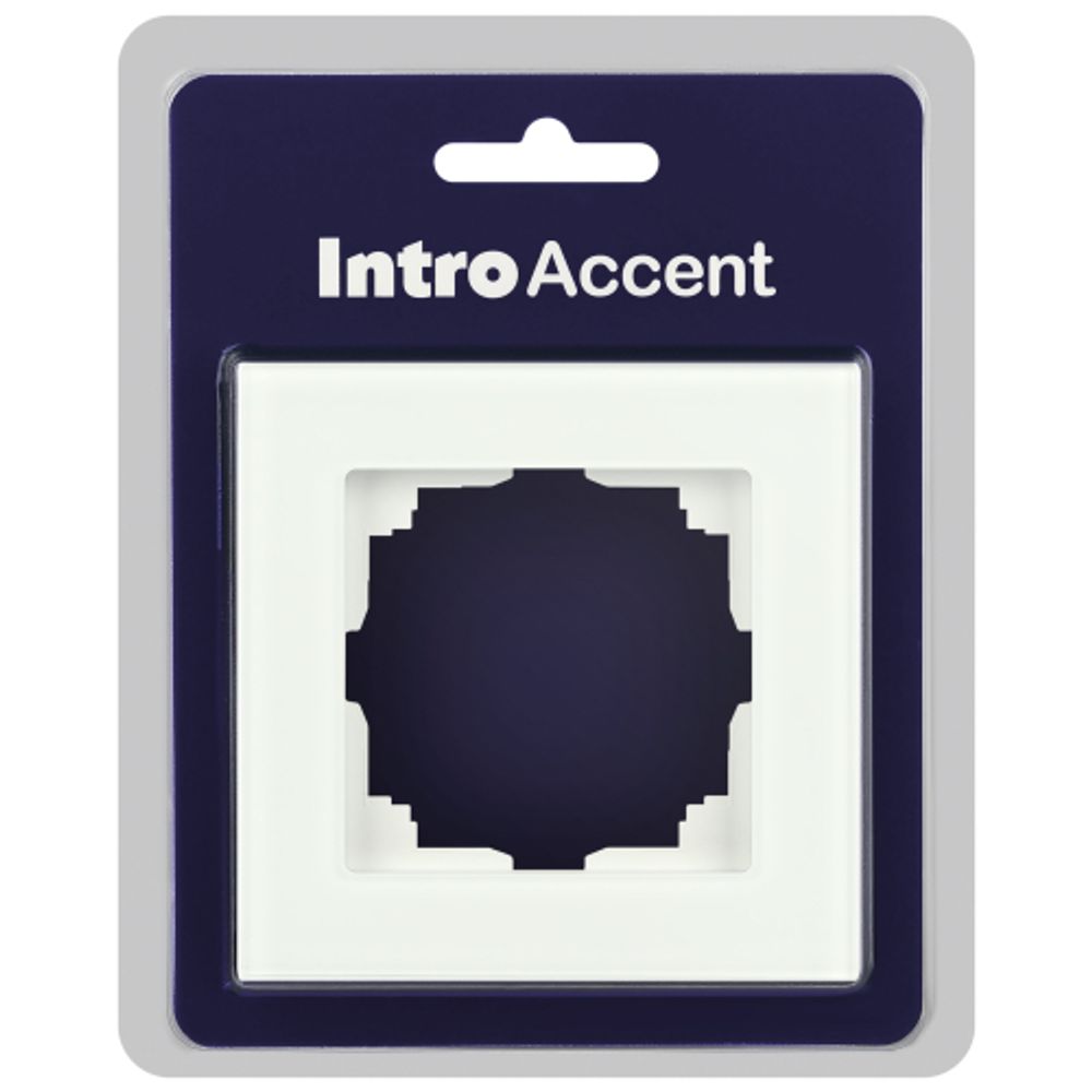 Рамка для розеток и выключателей Intro Accent 6-511-01 на 1 пост СУ стекло белый | Intro
