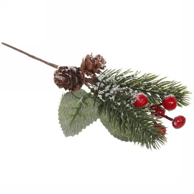 Ветка хвойная «Зимняя яблоня» 21 см