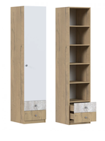 Пенал с дверкой Ассоль Дуб бунратти/анкор белый/дельмар