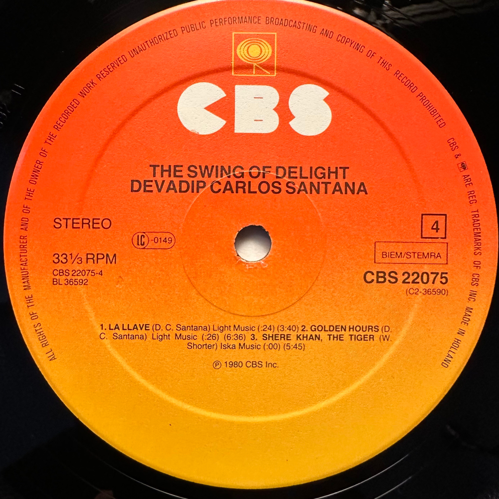 Devadip Carlos Santana ‎– The Swing Of Delight 2LP (Голландия 1980г.)
