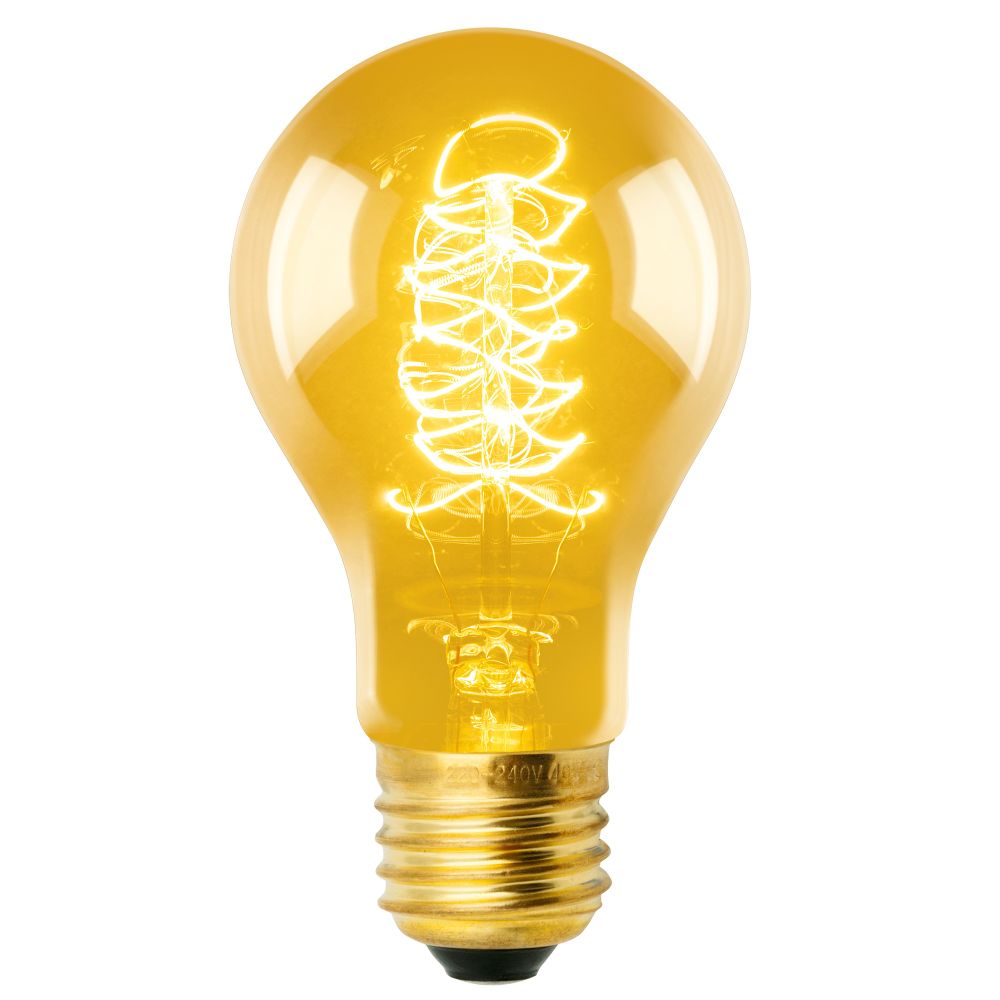 IL-V-A60-40-GOLDEN-E27 CW01 Лампа накаливания Vintage. Форма A. Форма нити CW. Картон. ТМ Uniel