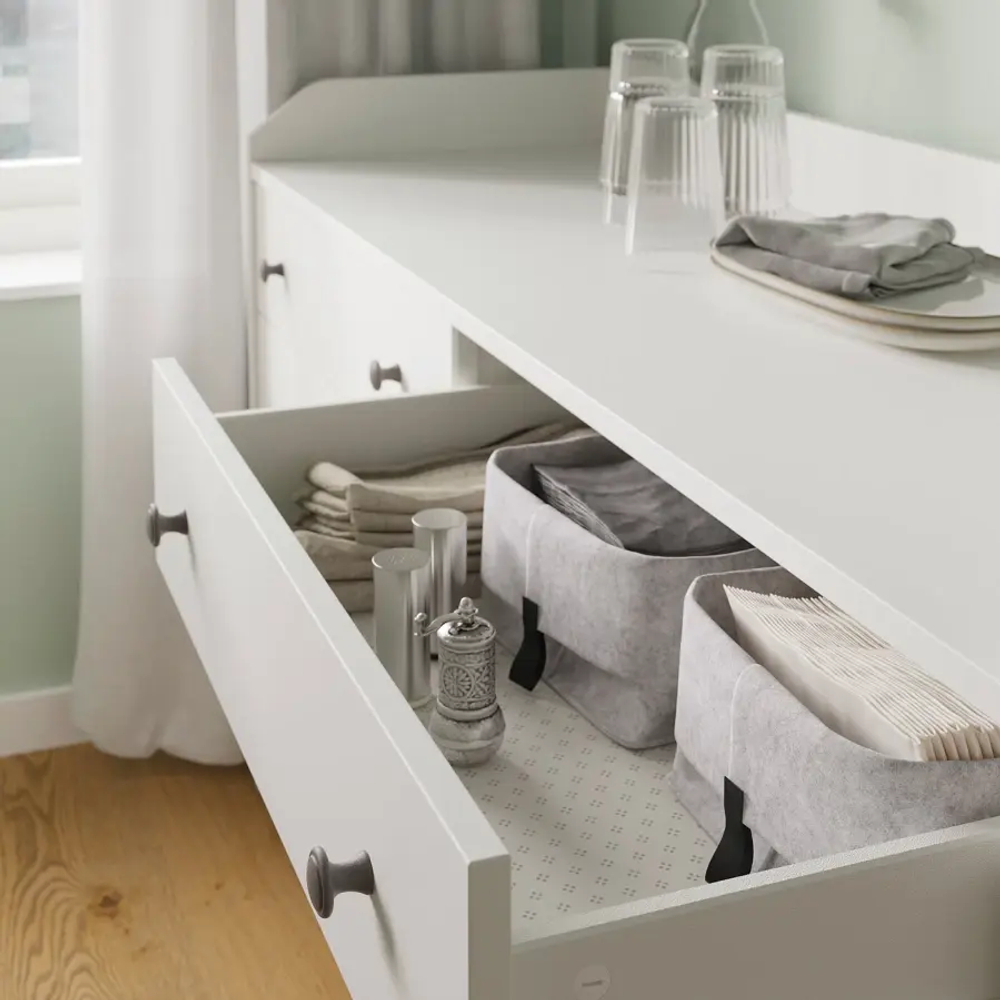 Комод с 6 ящиками - IKEA HAUGA, 138x84 см, белый ХАУГА ИКЕА