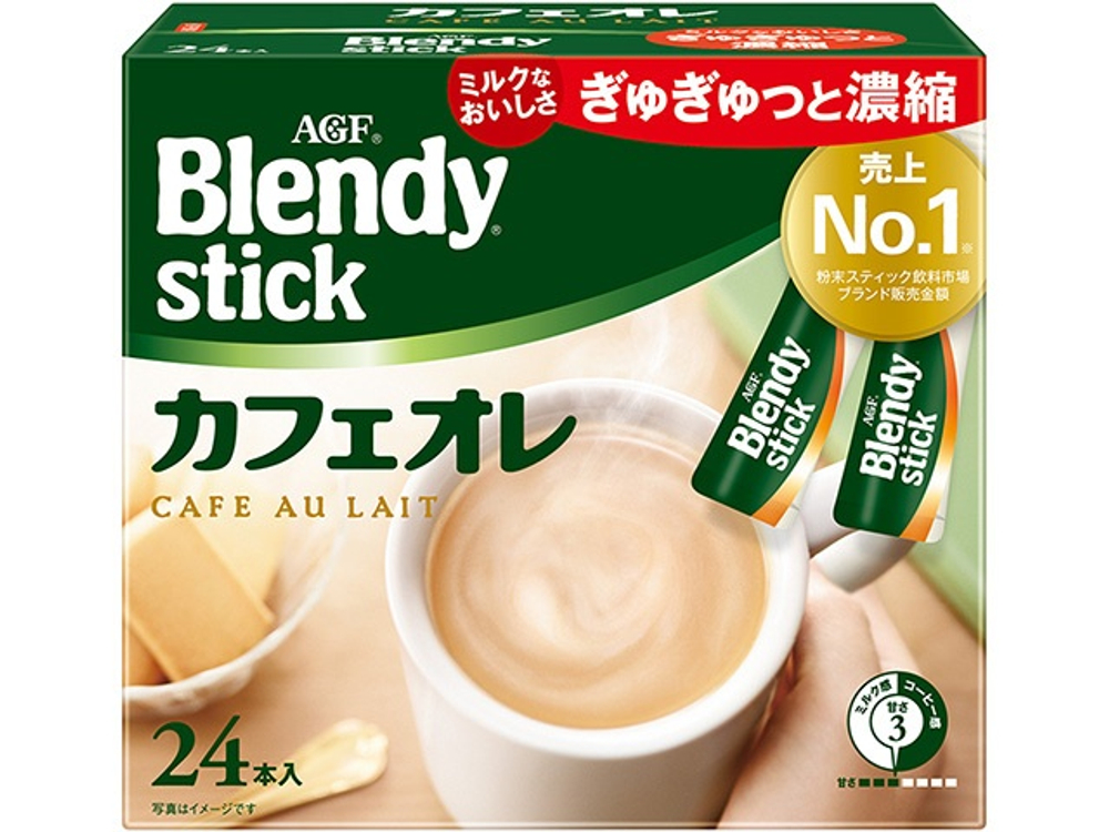 Напиток кофейный AGF Blendy stick Cafe au lait с молоком и сахаром, 24x8,2 г