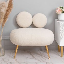 Банкетка Французик Золото Букле Белый