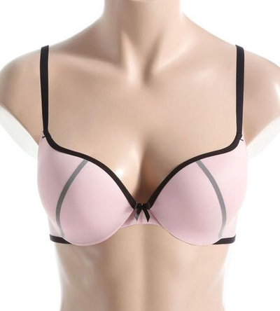 Персиковый бюстгальтер пуш-ап с сеткой поверх чашек (Размер: 70A) (Цвет: персиковый)