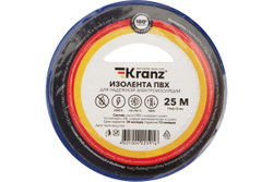 Изолента ПВХ KRANZ 0,13х19 мм, 25 м, синяя KR-09-2205