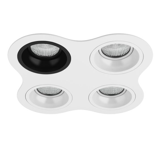 Комплект из светильников и рамки Lightstar Domino Round (214646+214607+214606+214606+214606) D64607060606