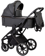 Детская коляска Peppy Tecla 3 в 1 с автокреслом Rise Shadow Antrazit Chrome Edition (Графитовый)