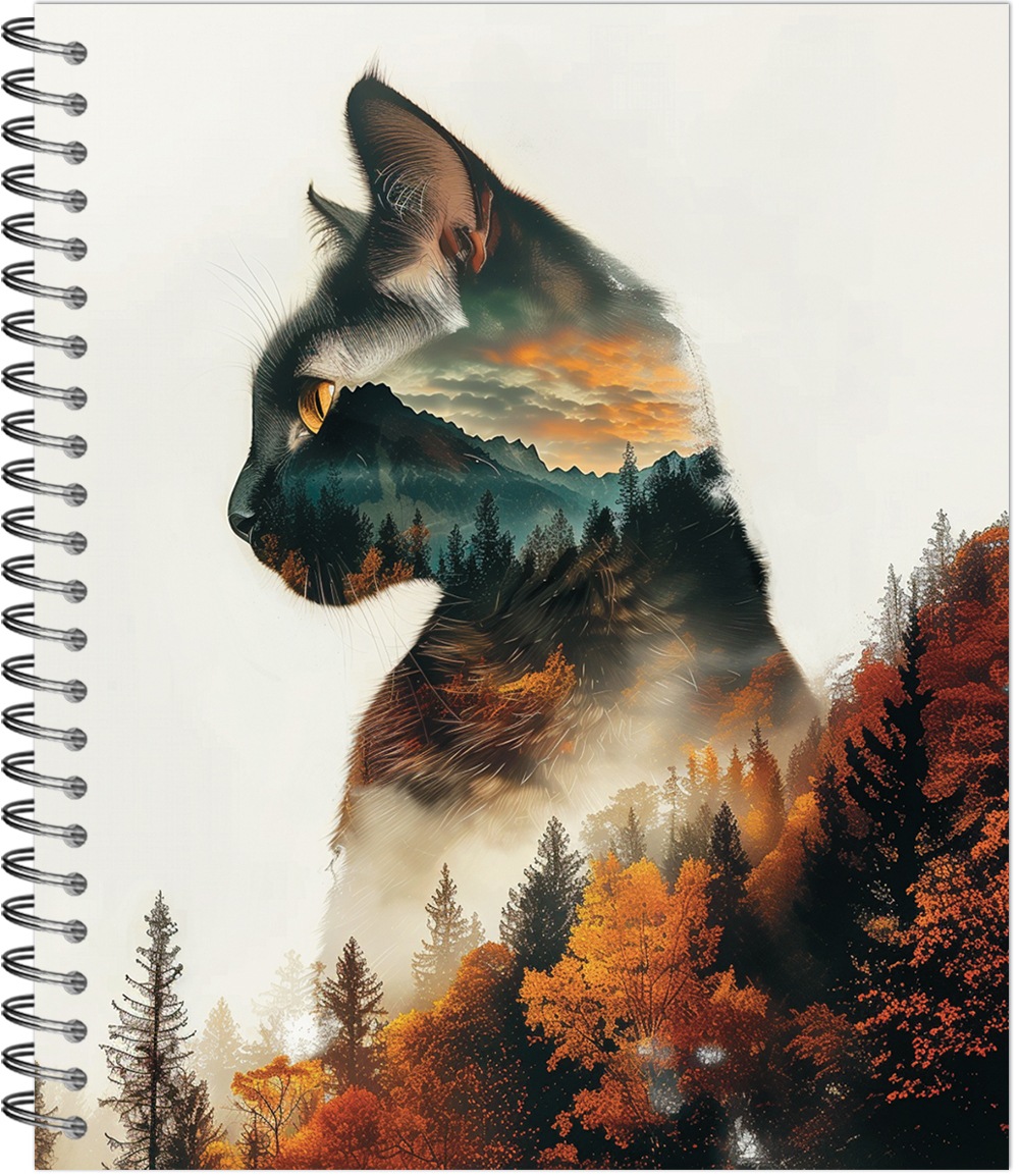 Тетрадь общая "Лесные коты" ,96 л., гребень