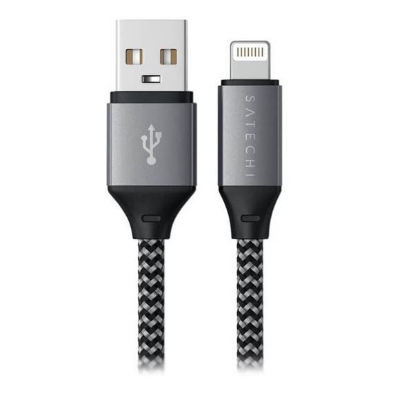 Кабель Satechi USB Type-A - Lightning 25 см (ST-TAL10M) серый космос