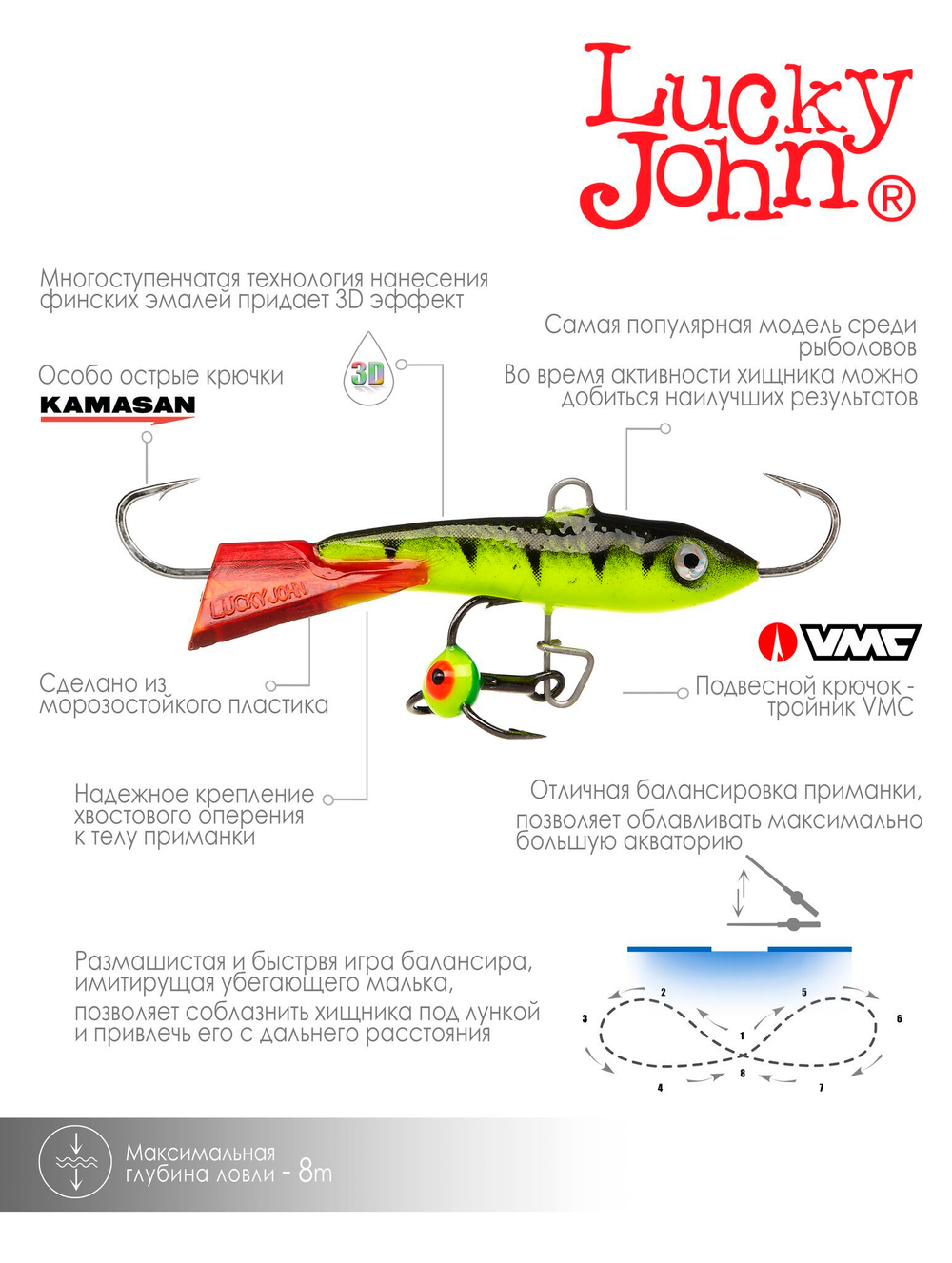 Балансир LUCKY JOHN Classic №5 (+тройник), цвет 31RT, арт. 81501-31RT