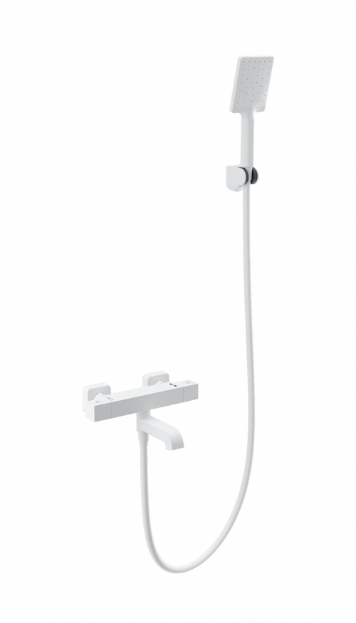 Смеситель для ванны с душем и термостатом WONZON & WOGHAND STAY 3, Белый матовый (WW-B2026-A1-MW)