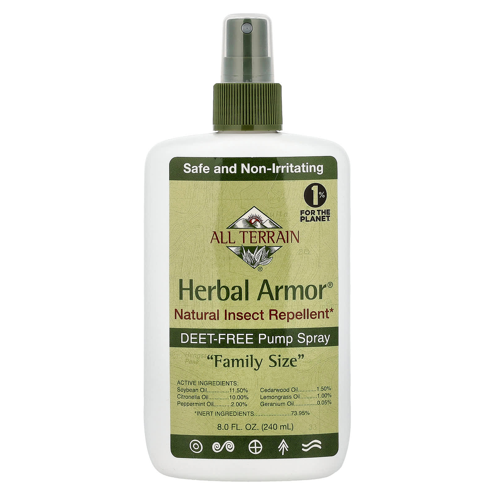 All Terrain, Herbal Armor®, натуральное средство от насекомых, спрей без ДЭА, 240 мл (8 жидк. унций)