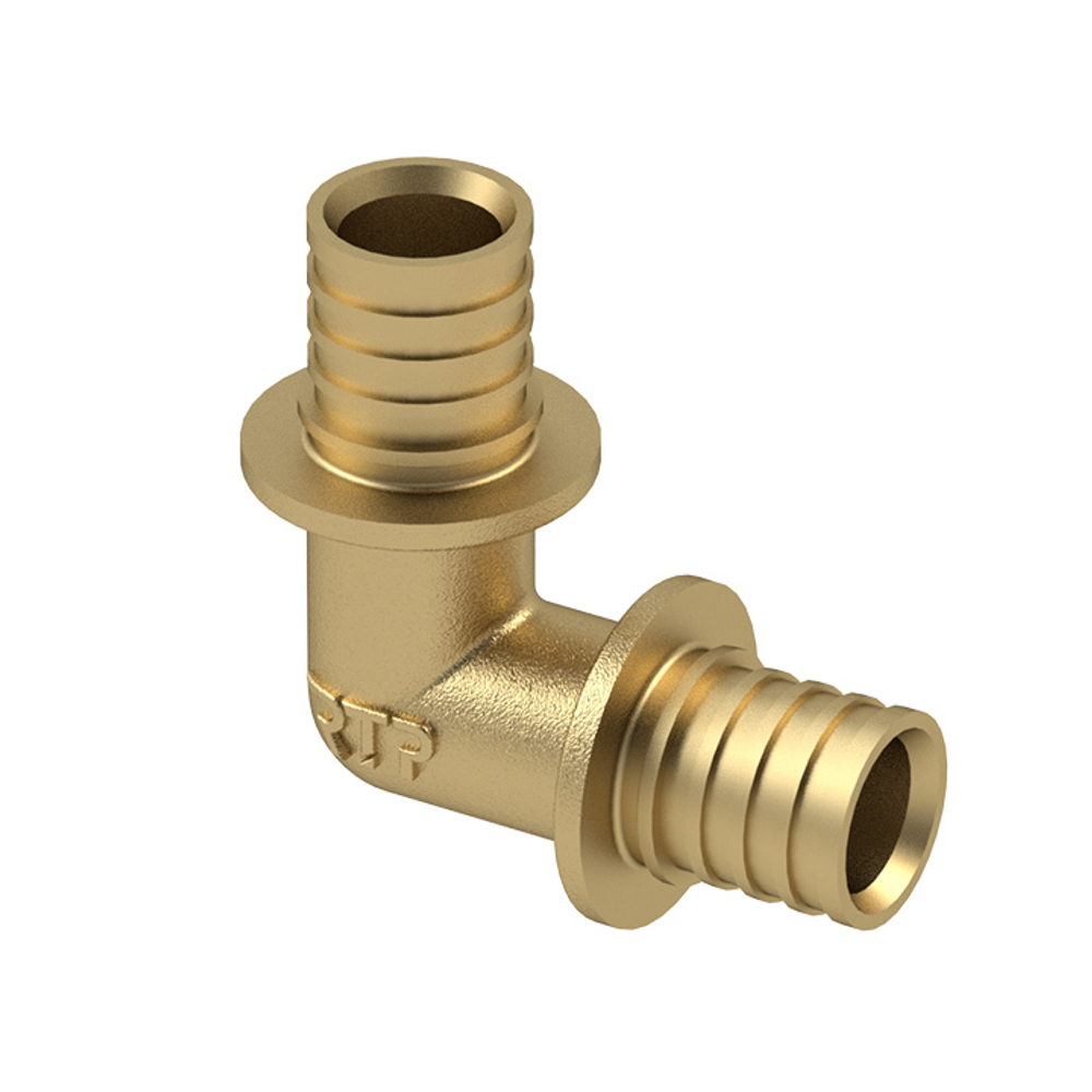 Угольник аксиальный, латунь,20, желтый, RTP (150/10)