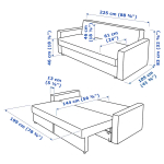 3-местный диван-кровать - IKEA FRIHETEN, 83x105x225см, черный, ФРИХЭТЕН ИКЕА