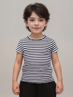 1070 Футболка детская сине/белая полоска (64-122/128)