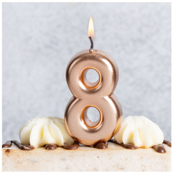 Свечи-цифры Розовое золото 4,5см