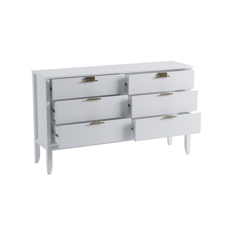 Комод «Бридж» 6 ящиков белый лак