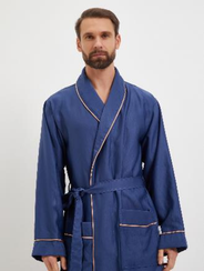 Халат мужской TНOMAS сатиновый с кантом Джинс "Polens"