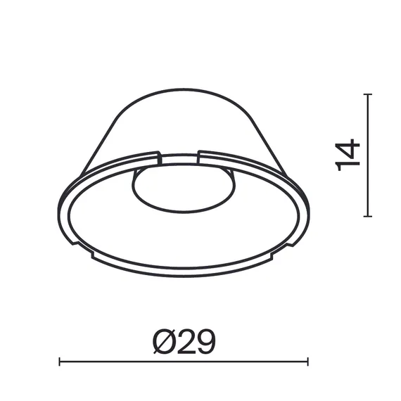 Линза ⌀29 мм 15° Technical lensd29-15
