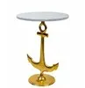 Кофейный столик Anchor Ø38х55 см, золото, белый мрамор
