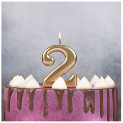 Свечи-цифры Золотые, 8 см