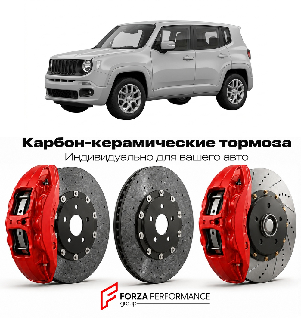 Карбон-керамическая тормозная система для Jeep Renegade BU Рестайлинг 2018-2023 Джип