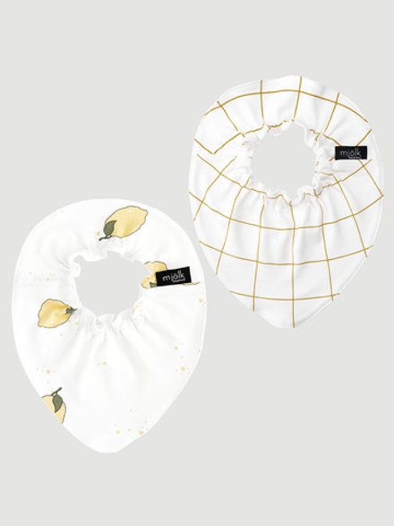 Сет из 2х нагрудников Mjölk Mini Лимоны/Клетка