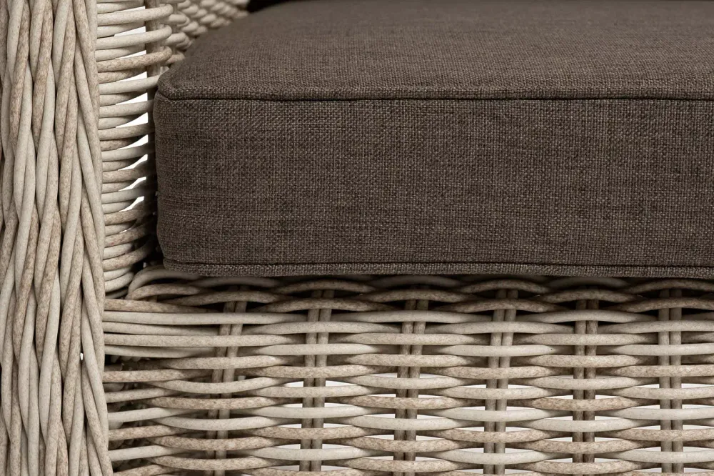 "Гляссе" диван трехместный из искусственного ротанга, цвет бежевый