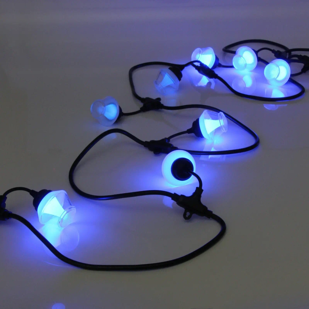 Гирлянда для улицы НИТЬ «Spectrum» 5 м 10 ламп LED (5*6 см), черный провод, 72 режима, IP-65, (пульт д/у), Мультицвет (возможность соединения)