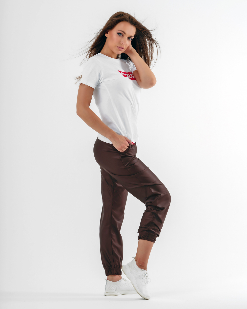 Женские брюки Nebbia Sports Drop Crotch pants 529 brown