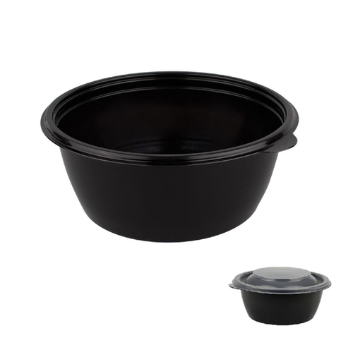 Контейнер круглый 500/144 мл, чёрный с крышкой