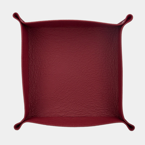 Лоток для мелочей из натуральной кожи теленка, вишневого цвета