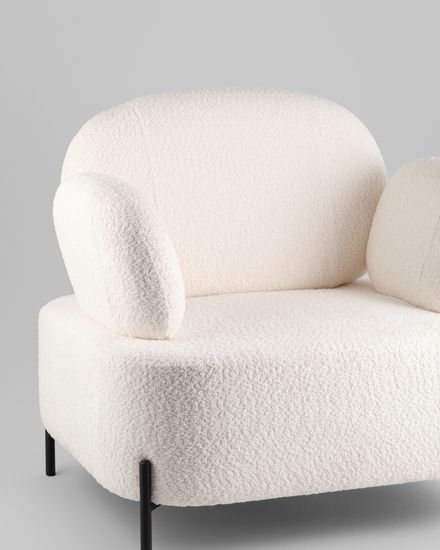 Кресло Кэнди ткань букле белый