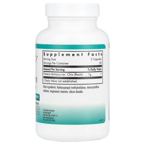 Nutricology, мастиковая смола, 120 вегетарианских капсул (0,5 г в 1 капсуле)