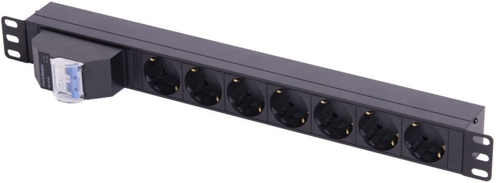 Блок розеток 19", 7 розеток TLK TLK-RSC07-MD-04-BK