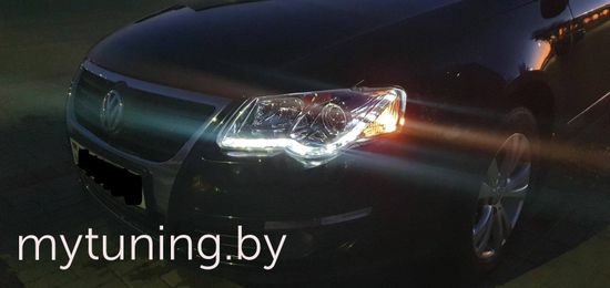 Передние фары tru drl chrome для VW Passat B6