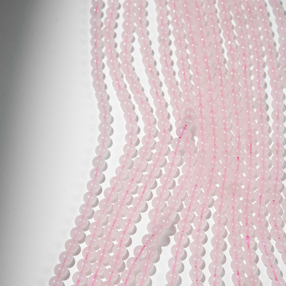 Розовый кварц натуральный, 6,5мм, бусины в форме шара