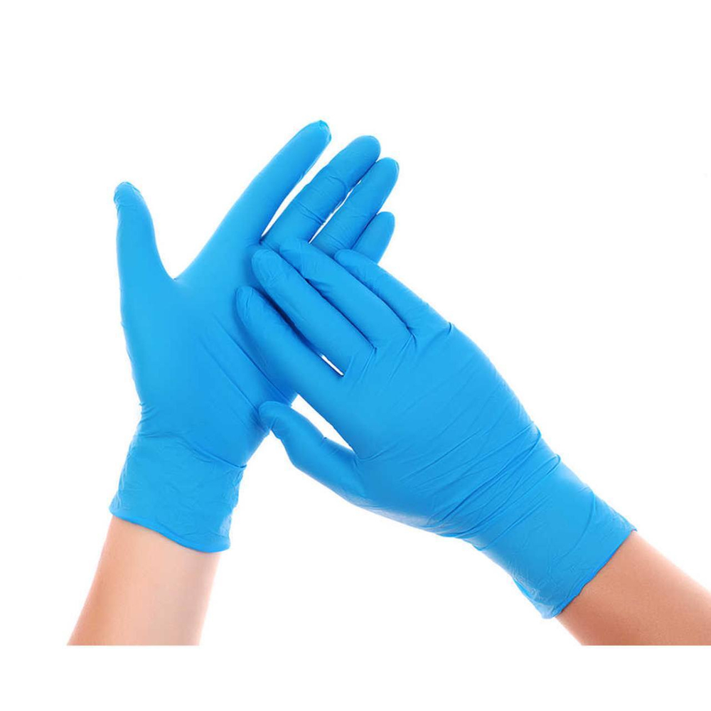 Wally Plastic Перчатки нитриловые S голубые (50 пар), Китай