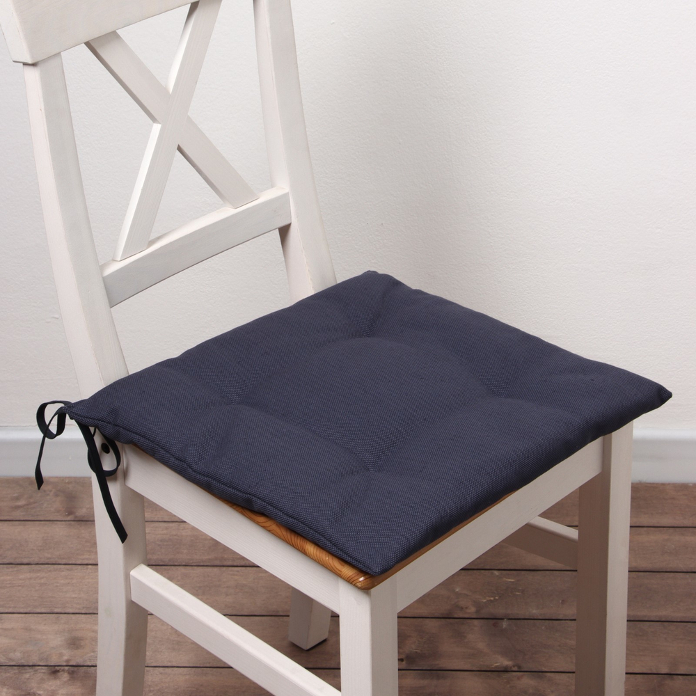 Сидушка на стул Свобода (синий)42х42см, 56%лён, 44%хл 405 г/м2