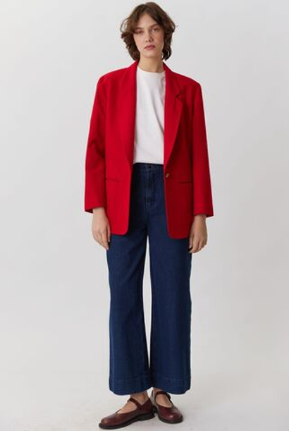 Джинсы прямые синего цвета