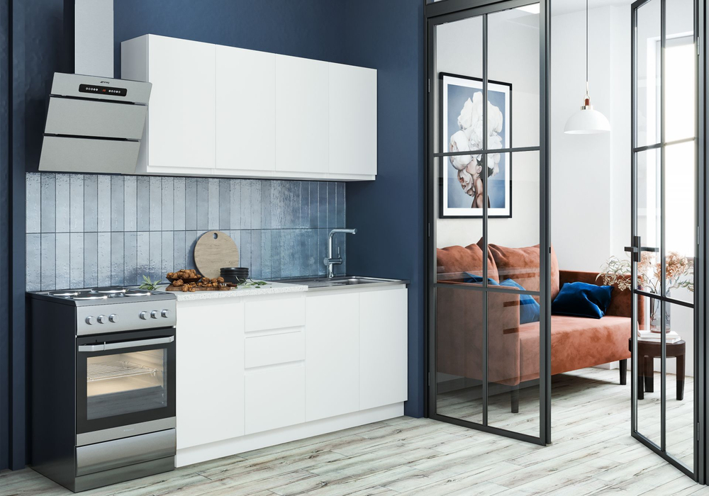 Кухонный гарнитур "Стиль", модульный, белый, ЛДСП, 160х83х60 см