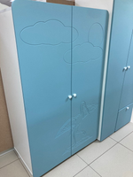 Шкаф 2-х дверный 1000 МДФ белый/ниагара Кнопка